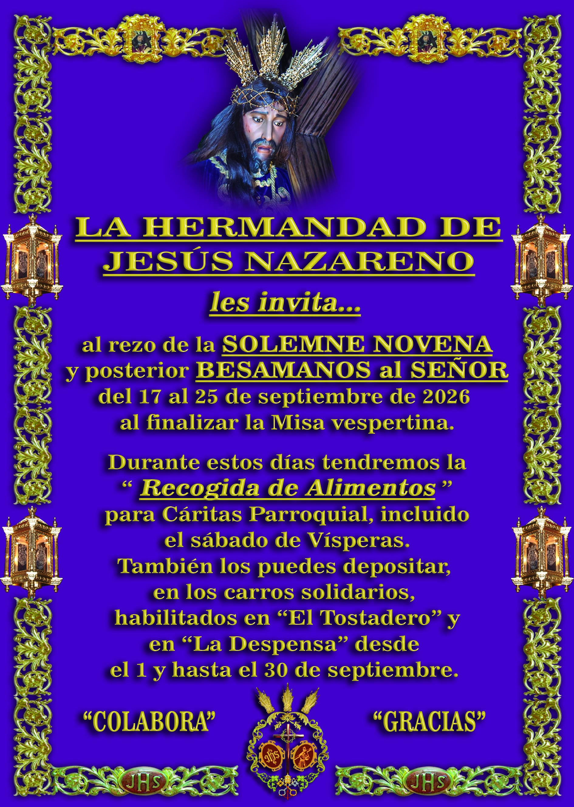 Cartel anunciador Novenas 